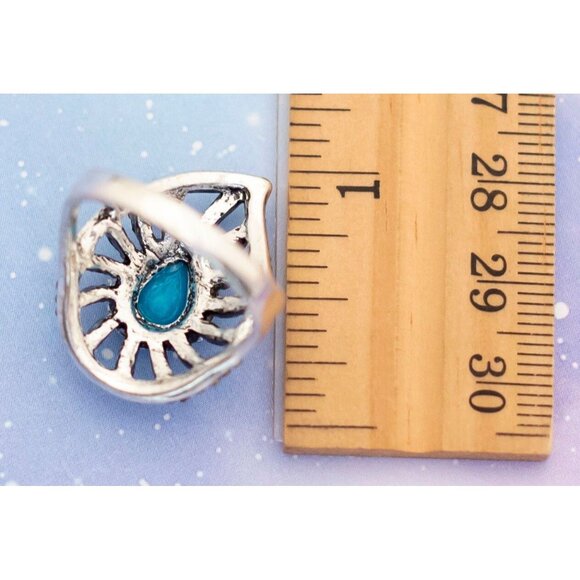 Vintage Art Deco Water Drop Ring | Silver Tone | Size 10 | J26 - Picture 3 of 3